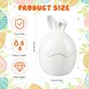 Meanplan 2 Pcs Easter Bunny Ceramic Cookie Jar Candy Dish with Lid Bunny Easter Egg Candy Jar Ornament Decorative Storage Container Rabbit Food Storage Canister Cookie Jars for Spring Party, 8.5 oz (White)