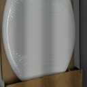 Mayfair Ashton Easy to Clean Single Hinge Toilet Seat, Modern Slow Close Wood Toilet Seat, Made in USA, Elongated, White