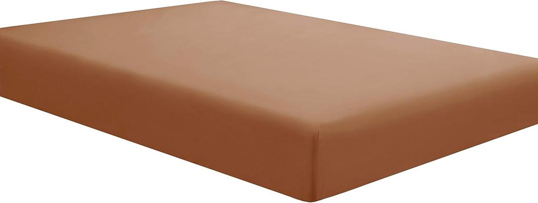 Sfoothome Mocha Fitted Sheet, 14 Inch Deep Pocket, Microfiber Sheets, Twin XL Size