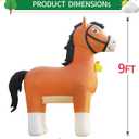 DomKom 9FT Clydesdale Horse Inflatables Christmas Spring, Farm Ranch Giant Blow up Animals Cute, Decorations Outdoor Yard Built-in LED Lights Big Large Decor Party Lawn Holiday Outside