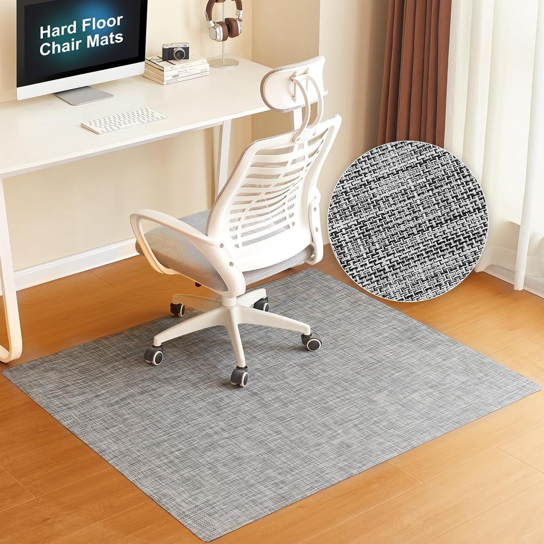 BAGAIL Office Chair Mat for Hardwood Floor, 35"x47" Heavy Duty Computer Chair Mat - Fast Flat & Smooth Glide - Non-Slip Desk Chair Floor Protector for Home Office - Black