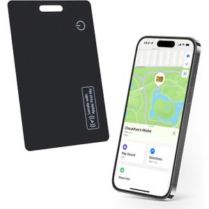Wallet Tracker Card Works with Find My,Rechargeable Item Finder Locator,1.8mm Thin,Smart Bluetooth Tracking Device Credit-Card Size with Keychain Hole for Keys, Luggage,Backpack (Air-Tag Alternative)