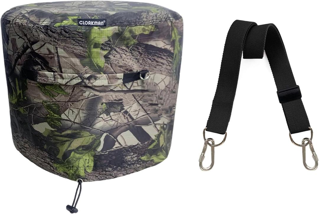 19-21 Inch Portable Bonfire Cover for Solo Stove Bonfire 1.0 & 2.0, Weather-Resistant Fire Pit Cover and Accessories, Carry Cover Function with Shoulder Strap, (Leaf-Pattern)