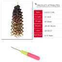 GoGo Curl Crochet hair 14inch Beach Curl Crochet hair Bohemian Crochet Braids Ombre Brown Deep Wave Braiding hair Extensions (14inch,1B/30/27)