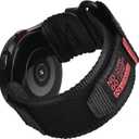 Nereides Band Compatible with Samsung Galaxy Watch 7 6 5 4 40mm 44mm/ Watch 6 4 Classic/Watch 5 Pro/Watch 3 Classic 41mm/Active 2, 20mm Nylon Replacement Sports Strap for Men Women(Black,L)