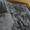 YIYEA Fluffy Queen Size Comforter Set, Luxury Faux Fur Comforter, Ultra Soft Plush Fuzzy Velvet Bedding Comforter Sets for Fall Winter, Cozy Warmth, No Shedding, 3PC, Queen, Dark Grey