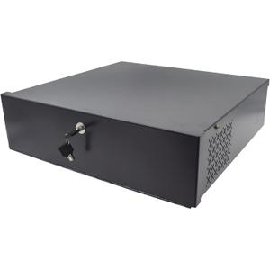 18in X 18in X 5in NVR/DVR Lock Box, Black 16 Gauge Heavy Duty Steel with Fan Network Locking Safety Box for CCTV Balun by ThePoEstore