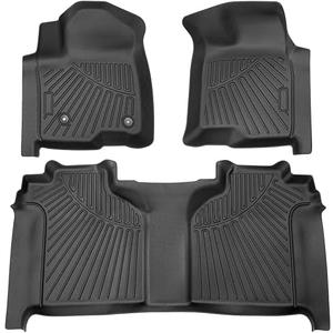 Powerty 3D Floor Mats for 2019-2026 Chevrolet Silverado 1500 & GMC Sierra 1500 Crew Cab & 2020-2026 Silverado/Sierra 2500HD 3500HD, Bucket Seat, All-Weather TPE Anti-Slip Car Protection Liners
