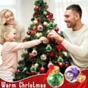 eBoot 24 Pcs Christmas Booze Balls Ornament Fillable Drink Me Ornaments for Christmas Tree Xmas Holiday Clear Hanging Ornament with Gold Lids for Home Decoration (1.7oz)