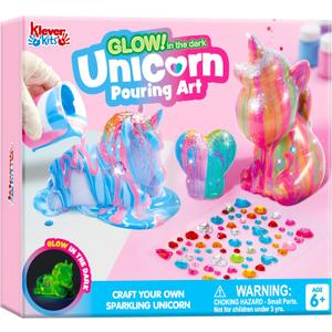 Klever Kits Glow in The Dark Unicorn Paint Pouring Kit, DIY Unicorn Art and Crafts for Kids 6-12, Craft Gifts for Girls Princess Art Supply, Painting Sensory Toy for Birthday Xchris Ideas by JOVA