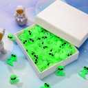 50 Pcs Glow in the Dark Mini Alien Figures Small Tiny Small Aliens Figurine Miniatures for Space Party Favors Hide and Prank Bulk Gifts Goodie Bag Fillers Stocking Stuffer (White)