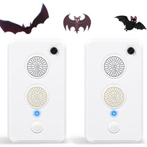 2026 Bat Fortress Mini Bat Repeller Deterrent Devices for Attic House Porch, 2 Pack Battery Operated Ultrasonic Repellent with Adjustable System Effective Bats Removal,Friendly to Human and Pet