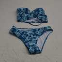 Floerns Women's Floral Print Halter Neck Tankini Top Two Piece Bathing Swimsuit (Blue), S