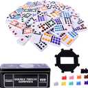 Sunny Days Entertainment Elbow Room Games Double Twelve Dominoes Set with 91 Dominoes, 10 Trains, Starter Piece, Storage Tin  Perfect for Mexican Train, Block, and Draw  for 2-8 Players