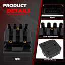 UF484 1pc Ignition Coil Pack Fits for VW 2000-2009 Jetta 2011-2015 Clasico 1998-2011 Beetle 2000-2010 Golf 2014-2015 Nuevo 2.0L L4 Replaces 06A905097, 0986221049, 6739101