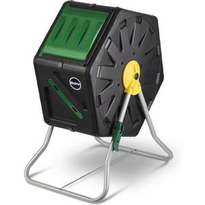 Miracle-Gro Compost Tumbler Single Chamber  Easy-Turn Composter Tumbler Outdoor for Fast Composting  Heavy-Duty Composting Bin with 1 Sliding Door (18.5 Gallon / 70 Liter)