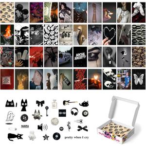 365DoRoTeYa Posters Music Retro Decor Aesthetic Classic Rock Posters Goth Wall Art Vintage Wall Prints Dark Academia Home Decor Antique Art Vintage Room Decor Boho Bedroom Decor Y2K For College Girls Collage Kit 40PCS