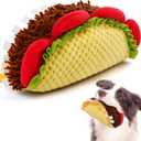 Prime Pets Plush Taco Dog Toy, Dog Squeaky Toys, Food Shaped Pet Toy for Small Medium Large Dogs, Stuffed Puppy Chew Toys