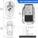 Universal Ceiling Fan Remote Control Kit, 3-Speed Fan and Dimmer Light Control, Easy DIY Install, Replacement for Hunter Hampton Bay Harbor Breeze Litex and More Brands (Models 99122, 99123, 99600)