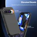 Jiunai for Google Pixel 9 Pro Case Pixel 9 Case Heavy Duty Port Protection Shockproof Dual Layer Tough Dust Proof Rugged Protective Cover Phone Case for Google Pixel 9 Pixel 9 Pro 5G 6.3 2024 Black