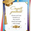 2 x Missonemi Graduation Card, Congrats Graduate Card, Inspirational Graduation Greeting Card, Elegant Graduation Congratulations Card for High School College Graduate, Meaningful Grad Card