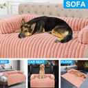 Wn's Day Luxurious Dog Couch Bed, Washable Calming Dog Couch Cover, Removable Couch Protector for Dogs, Waterproof Sofa Bed, Pet Bed Mats for Couch, Pet Couch Covers for Sofa(Pink, XXL)