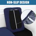 Smiry Waterproof Couch Cushion Covers, Stretch Jacquard Sectional Couch Covers, L Shape Chaise Lounge Sofa Slipcover, Washable Elastic Furniture Protector for Pets, Kid (XL-Chaise Cover, Navy)