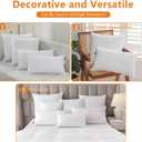 SleepMan Throw Pillow Inserts 14" x 24" (Pack of 2, White) Down Feather Pillow Stuffer Premium Decorative Pillows for Sofa Couch Bed
