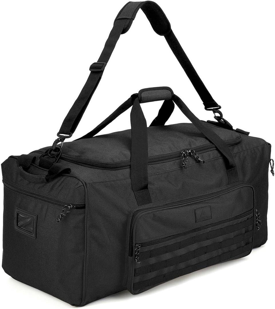 120L Extra Large Gym Duffle Bag for Men Women with Shoes Compartment Heavy Duty Tactical Sports Duffel Bag Big Football Baseball Basketball Soccer Hockey Team Equipment Bag, Black