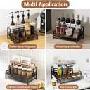 Coffee Syrup Rack Organizer, 3-Tier 8 Bottles Syrup Rack with Pod Holder Drawer for Nespresso Pods, Holds up to 30 Big or 40 Small Capsules, Countertop Coffee Bar Organizer for Kitchen Cafe