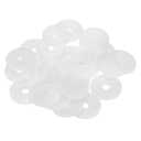 PATIKIL M6 Nylon Flat Washer, 24 Pcs 6mm ID 25mm OD 2mm Thick Plastic Sealing Gasket Spacer for Fasten Screws Flanges Faucet Pipe Valves, White