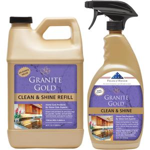 Granite Gold Clean and Shine Spray For Granite, Marble, Travertine, Quartz, Natural Stone Surfaces, 24 + 64 Fl Oz Value Pack