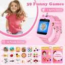 Smart Watch for Kids Girls Gift Age 3-12 with 39 Games Alarm Clock Camera Video Music Player Pedometer Flashlight 12/24 hr HD Touch Screen Kids Smart Watch Birthday Toys for Girls Ages 4 5 6 7 8 9 10