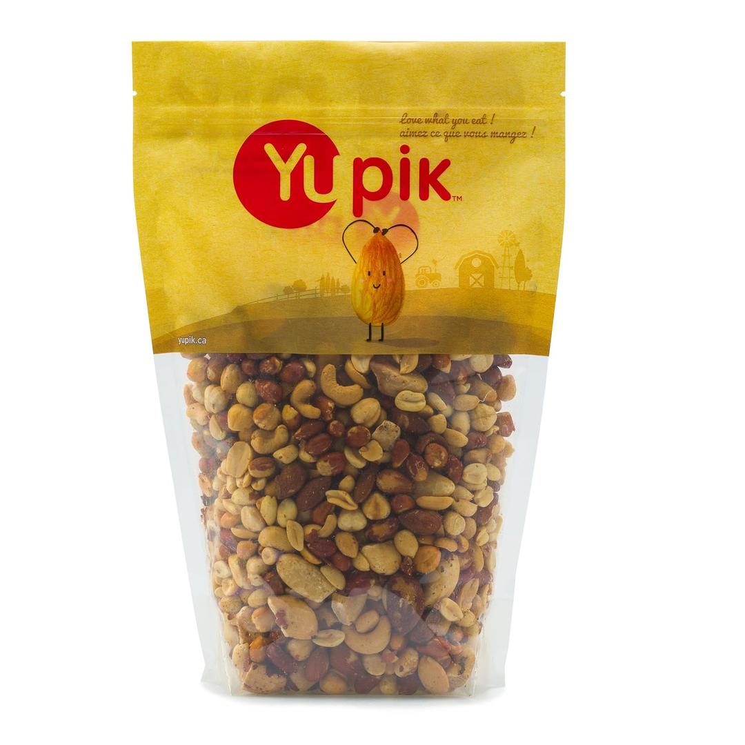Yupik Mixed Nuts, 2.2 lb (35.2 oz), A Blend of Roasted Peanuts, Almonds, Brazil Nuts, Cashews & Hazelnuts, Non-GMO Canola Oil, Cholesterol Free, Vegan, Perfect for Snacking, Baking & Nutrition Bars (EXP 02/17/27)