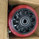 Polyurethane Caster Wheels 5 Inch Set of 4 - Polyurethane on Polyolefin Core Wheel with Double Roller Bearing, Heavy Duty with 2200 lbs Capacity for Home/Industrial/Commercial Trolleys