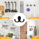 20Pcs Double Hooks For Hanging Heavy Duty Coat Hooks Bulk Double Prong Utility Hook Rustic Black Metal Hooks Wall Mounted for Living Room Bathroom Kitchen Bedroom for Towel Coat Bag Scarf Hat Key Cup