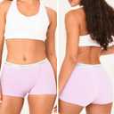 BAMBOO COOL Womens Boy Shorts Underwear Full Coverage High Waist Boxer Briefs Panties for Women 5 Pack (L)