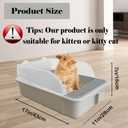 kathson Open Cat Litter Box with High Side,Anti-Splashing Cats Litter Pan,Kitten Toilet with Litter Sifting Scoop,Semi-Enclosed Removable Kittens Litter for Boxes Easy to Clean No Odor-Grey