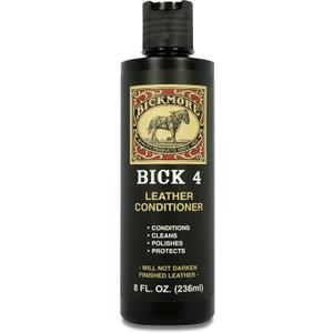 Bick 4 Leather Conditioner and Leather Cleaner 8 oz - Will Not Darken Leather - Safe For All Colors of Leather Apparel, Furniture, Jackets, Shoes, Auto Interiors, Bags & All Other Leather Accessories