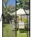 YRH Magnetic Fly Screen Door with Stay Open Buckles - Heavy Duty Self-Sealing Mesh,Powerful Magnets,Full Frame Magic Tape (Fit for Door Size:36x82 Inch,Screen Itself Size:38x83 Inch, Black)