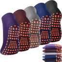 WANZHIHUI Grip Socks for Kids 5 Pairs Non Slip Grippy Sticky Anti Skid Slipper Socks for Yoga Barre Trampoline Gymnastics