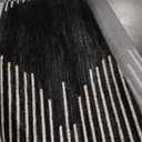 Rugshop Bohemian Stripe Stain Resistant High Traffic Living Room Kitchen Bedroom Dining Home Office Area Rug 6'6" x 9' Black