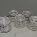 ODBCYWM 17oz Glass Food Storage Jars with Airtight Lids, Set of 5 – Clear Preserving Seal Wire Clip Fastening Canisters for Kitchen Canning, Flour, Cereal, Pasta, Sugar, Beans, Pickling Jars (17oz*5)