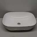 J-FAMILY 18.3'' x 13'' Bathroom Vessel Sink Leopard Texture Silver Ceramic Sink Bowl Above Counter Vanity Sink Bathroom Artistic Wash Basin