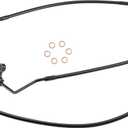 12" Handlebars Extension Front Brake Line for Harley 1996-2013 Touring Road King/Road Glide/Street Glide/Electra Glide NO ABS Models, Stainless Steel Braided Brake Cable, Black