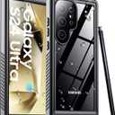 2025 New for Samsung Galaxy S24 Ultra Case Waterproof, [Built-in Camera & Screen Protector][Military Grade Shockproof][IP68 Underwater][Dustproof][Dropproof] Full Body Phone Case for S24 Ultra 6.8" (Black/Clear)