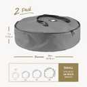 ZOBER 2 Pack Oxford Christmas Wreath Storage Container 24 Inch - Wreath Bag for Artificial Wreaths Box - Waterproof Fabric, Dual Zippered Wreaths Storage Bag With Strong Durable Handles - Gray