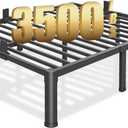 18 inch Full Size Bed Frame with Round Corner Legs and Headboard Hole Mattress Slide Stopper 3500 lbs Heavy Duty Metal Platform,Steel Slat Support,No Box Spring Needed,Easy Assembly,Noise Free