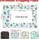 Dinosaurs Christmas Wrapping Paper for Boys Girls Kids - 8 Jumbo Sheets Cartoon Dinosaurs, Santa Hats and Snowman Designs - DIY Gift Wrap for Party Favors New Year Birthday Gift, 28"x40" (Dinosaur)