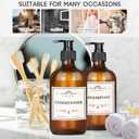 4 Pack 16.9 Oz Shampoo and Conditioner Hand Soap Dispenser Refillable Pump Bottles with Waterproof Labels (Amber)